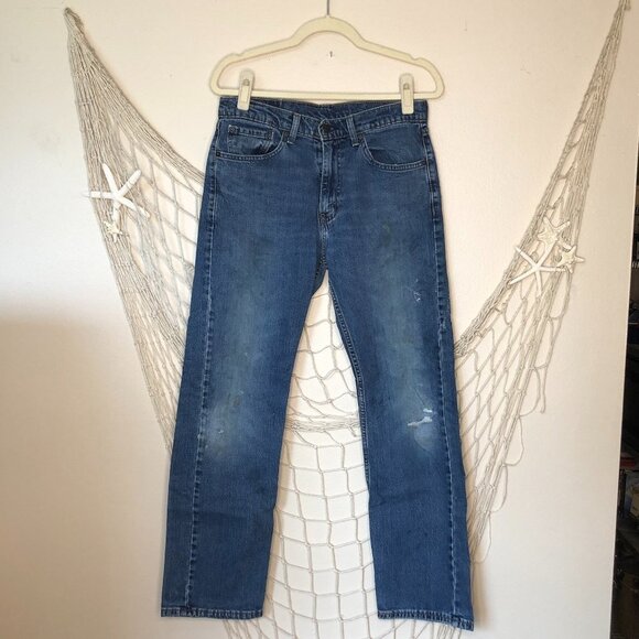LEVI'S 505 Straight Leg Distressed Jeans 32W x 32L - Picture 1 of 16